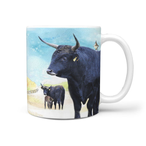 Heck Cattle (Cow) Print 360 White Mug