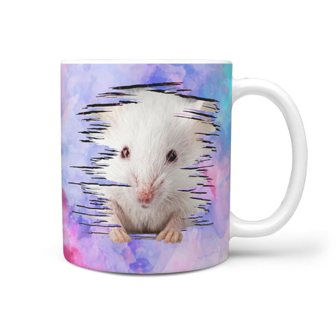 Cute White Hamster Print 360 Mug