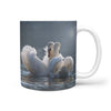 Lovely Swans Print 360 White Mug