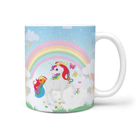 Rainbow Unicorn Print 360 White Mug