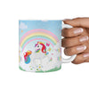 Rainbow Unicorn Print 360 White Mug