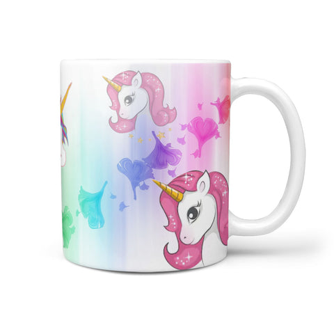 Colorful Unicorn Print 360 White Mug
