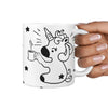 Cute Unicorn Drinking Coffee Print 360 White Mug