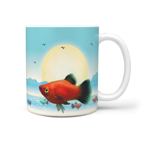 Platies Fish Print 360 White Mug