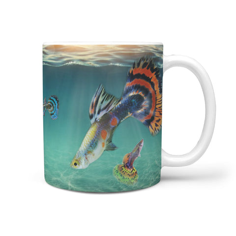 Guppies Fish Print 360 White Mug