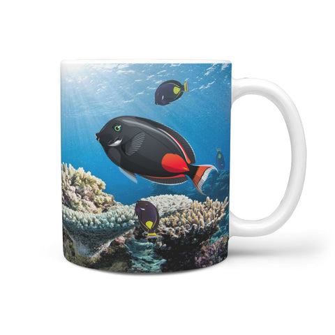 Achilles Tang Fish Print 360 White Mug