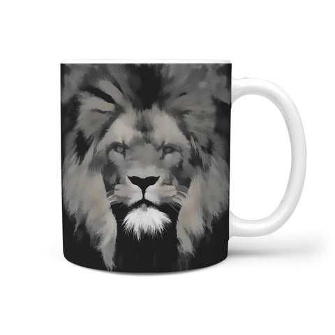 Lion Grey Art Print 360 Mug