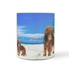Dachshund Dog On Beach Print 360 Mug