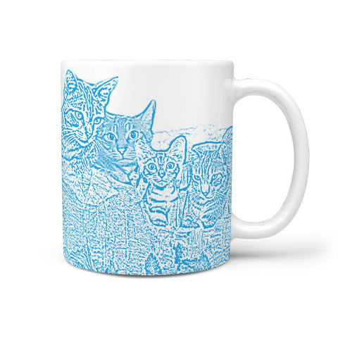 Sokoke Cat Mount Rushmore Print 360 White Mug