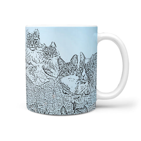 Norwegian Forest cat Blue Mount Rushmore Print 360 White Mug
