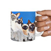Siamese Cat Mount Rushmore Print 360 White Mug