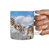 Lovely Norwegian Forest Cat On Mount Rushmore Print 360 Mug