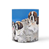 Saint Bernard Dog Mount Rushmore Print 360 White Mug