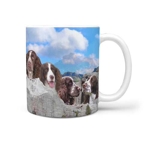 English Springer Spaniel Dog On Mount Rushmore Print 360 Mug
