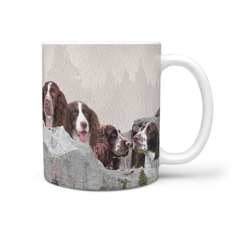 Cute English Springer Spaniel Dog On Mount Rushmore Print 360 Mug