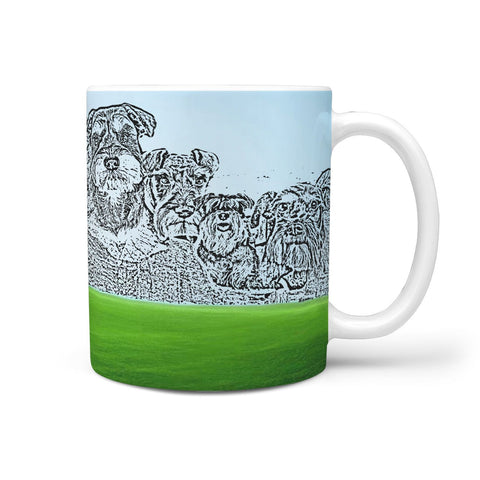 Miniature Schnauzer Mount Rushmore Art Print 360 White Mug