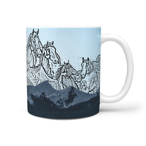 American Paint Horse Mount Rushmore Print 360 White Mug