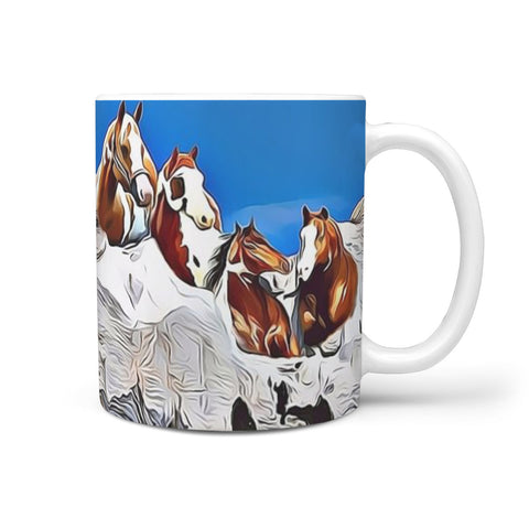 Amazing American Paint Horse Mount Rushmore Print 360 White Mug