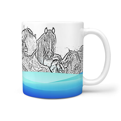 Clydesdale Horse Mount Rushmore Print 360 White Mug