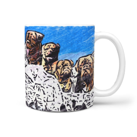 Bordeaux Mastiff Mount Rushmore Print 360 White Mug
