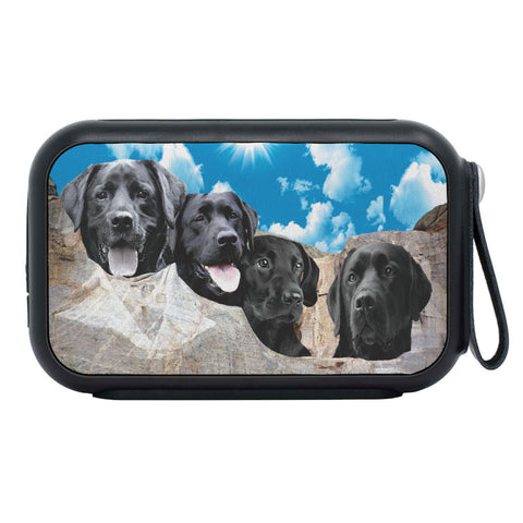 Black Labrador On Mount Rushmore Print Bluetooth Speaker