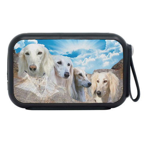 White Saluki Dog On Mount Rushmore Print Bluetooth Speaker