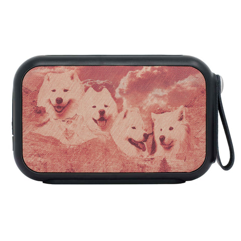 Samoyed Dog Art On Mount Rushmore Print Bluetooth Speaker