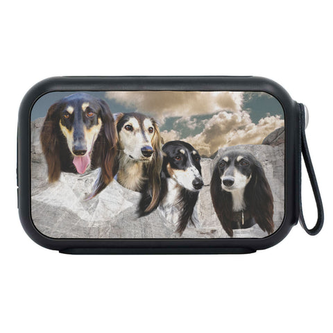 Black Saluki Dog On Mount Rushmore Print Bluetooth Speaker