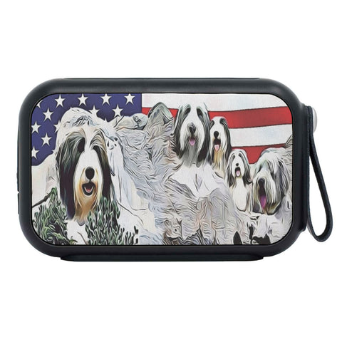 Bearded Collie Mount Rushmore Print Bluetooth Speaker