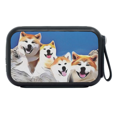 Akita Dog Mount Rushmore Print Bluetooth Speaker