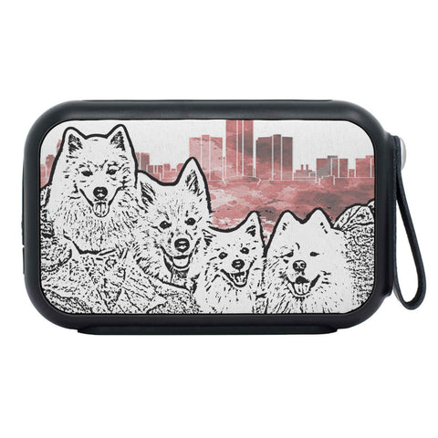 American Eskimo Dog Mount Rushmore Print Bluetooth Speaker