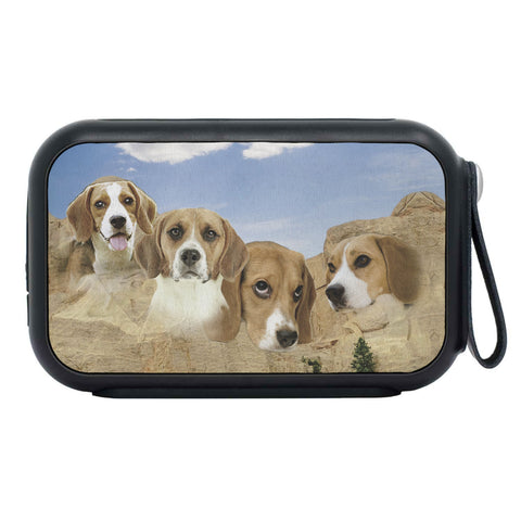 Beagle Dog On Mount Rushmore Print Bluetooth Speaker