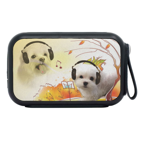Cute Maltese Dog Print Bluetooth Speaker