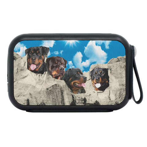 Rottweiler Dog On Mount Rushmore Print Bluetooth Speaker