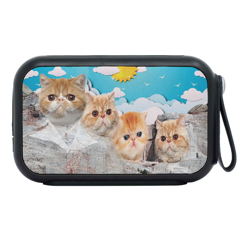 Exotic Shorthair Cat On Mount Rushmore Print Bluetooth Speaker