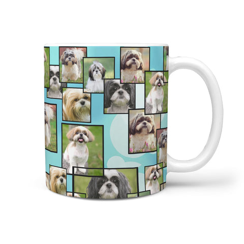 Cute Shih Tzu Collage Print 360 White Mug