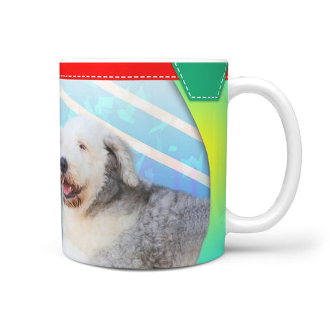 Cute English Sheepdog Print 360 White Mugs