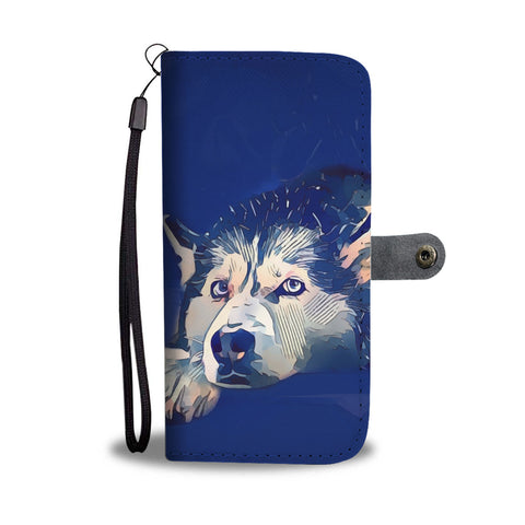 Siberian Husky Dog Art Print Wallet Case