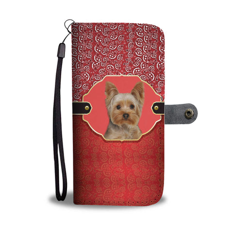 Yorkshire Terrier (Yorkie) On Red Print Wallet Case