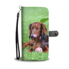 Cute Dachshund Dog Print Wallet Case