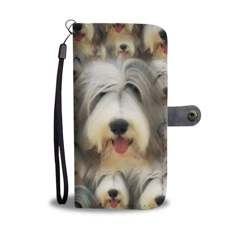 Bearded Collie Dog In Lots Print Wallet Case