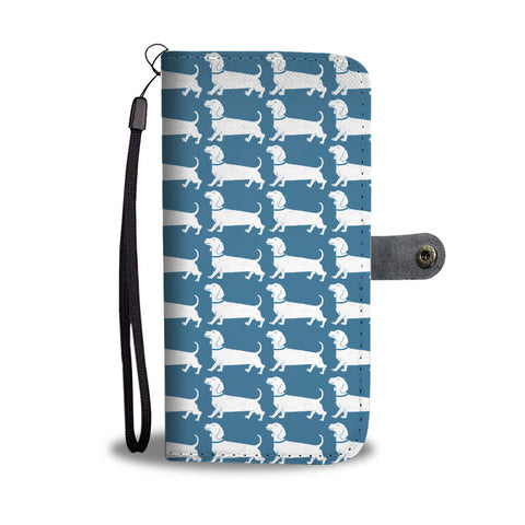 Dachshund Dog Pattern Print Wallet Case