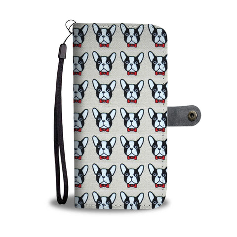 Cute French Bulldog Pattern Print Wallet Case