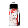 West Highland White Terrier On Red Print Wallet Case