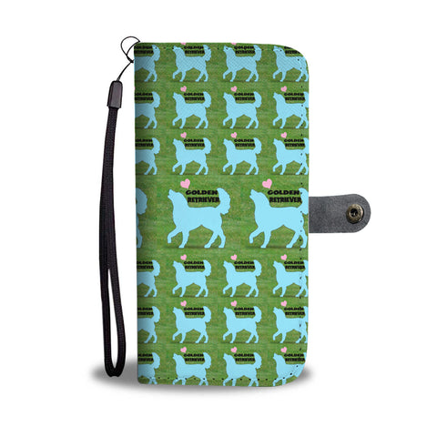 Golden Retriever Dog Pattern Print Wallet Case