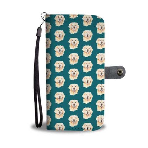 Golden Retriever Dog Pattern 2 Print Wallet Case