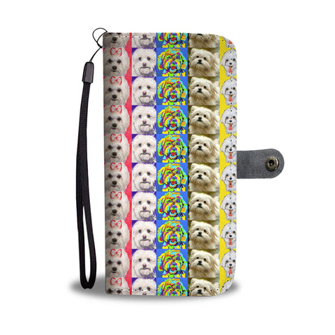 Maltese Dog Pattern 2 Print Wallet Case