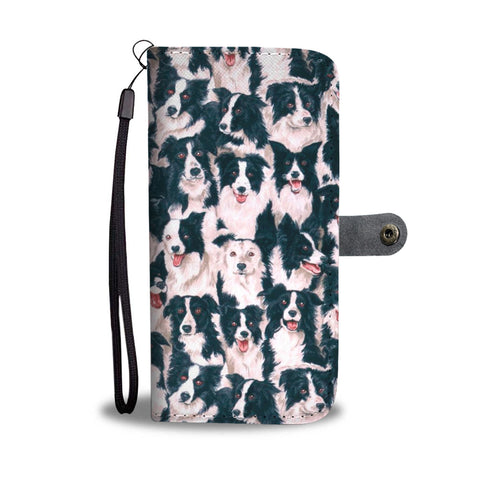 Border Collie Dog Pattern Print Wallet Case