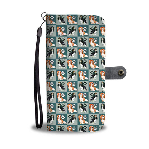 Cavalier King Charles Spaniel Pattern Print Wallet Case