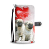 Pug Puppies Print Wallet Case